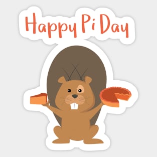 Delicious Pi Day with Pies on Squirrel Hands - Pi Day Sticker